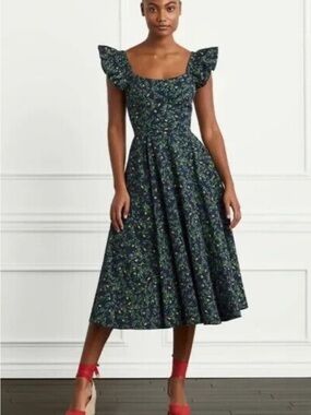 Hill House Daphne Midnight Garden Midi Dress